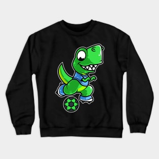 Dinosaur Football Game Day Funny Team Sports Rex Soccer design Crewneck Sweatshirt